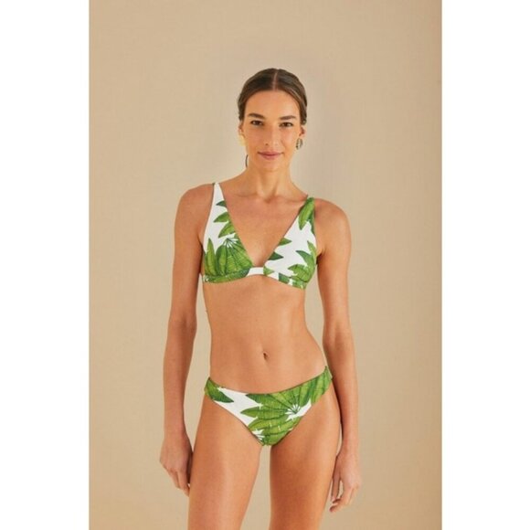 💕FARM RIO Palm Fan Bikini Set - Triangle Bikini Top + Low Bikini Bottom XL NWT - Picture 2 of 15